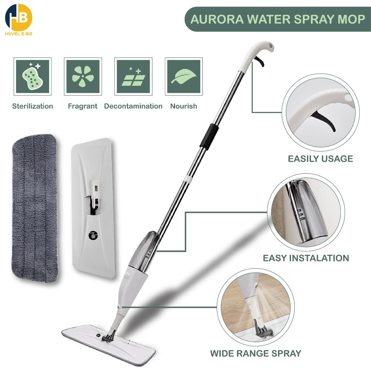 Microfiber Water Spray Mop