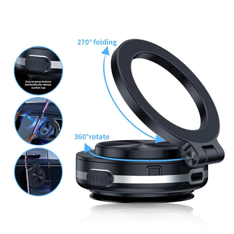 Vacuum suction magnetic phone stand